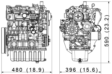 Kubota D1305-E4 dimenzije