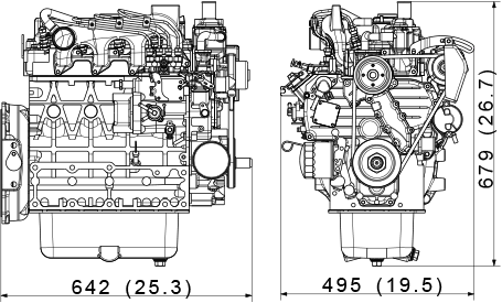 Kubota V2003-M-E3 dimenzije